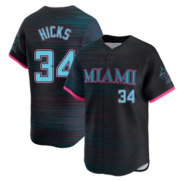 Youth Miami Marlins Liam Hicks Black 2025 City Connect Jersey - Limited