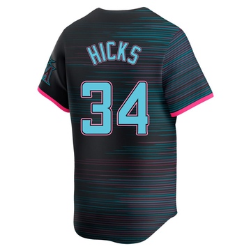 Youth Miami Marlins Liam Hicks Black 2025 City Connect Jersey - Limited