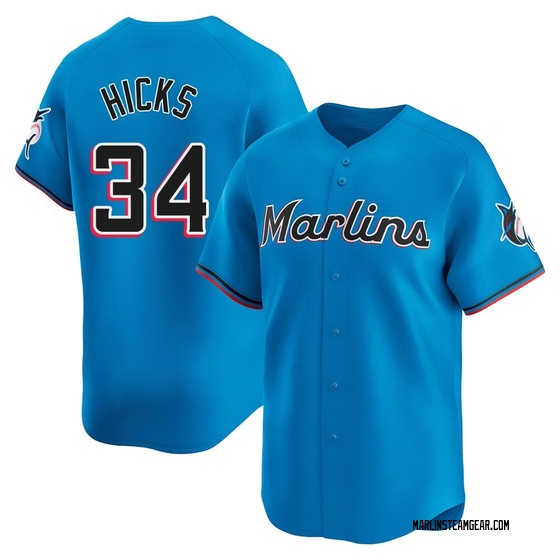 Youth Miami Marlins Liam Hicks Blue Alternate Jersey - Limited