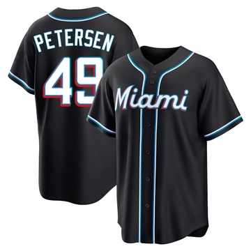 Youth Miami Marlins Michael Petersen Black Fashion Out Jersey - Replica