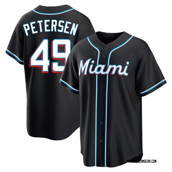 Youth Miami Marlins Michael Petersen Black Fashion Out Jersey - Replica