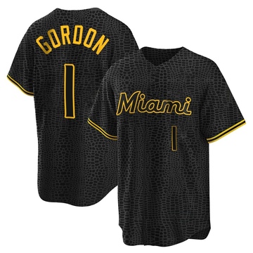 Youth Miami Marlins Nick Gordon Black Snake Skin City Jersey - Replica