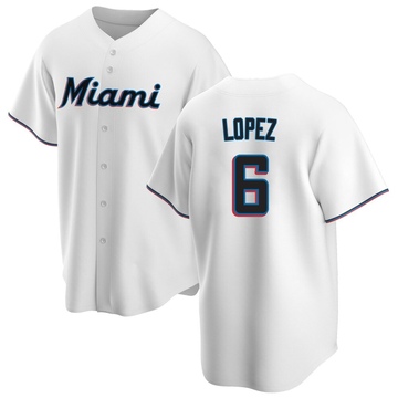 Youth Miami Marlins Otto Lopez White Home Jersey - Replica