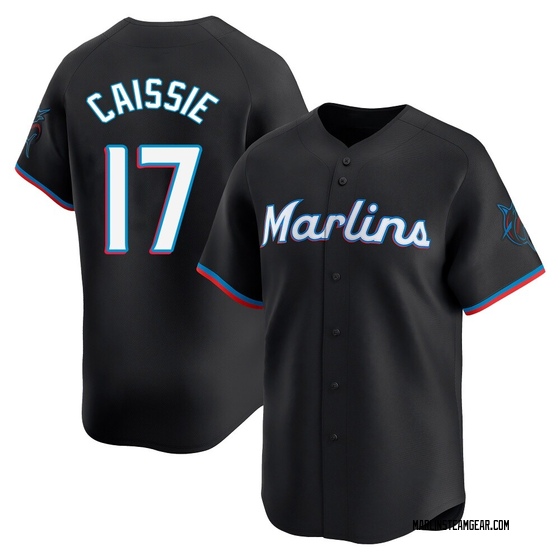 Youth Miami Marlins Owen Caissie Black Alternate Jersey - Limited