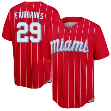 Youth Miami Marlins Pete Fairbanks Red 2021 City Connect Jersey - Replica