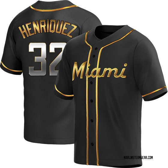Youth Miami Marlins Ronny Henriquez Black Golden Alternate Jersey - Replica