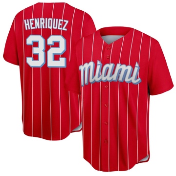 Youth Miami Marlins Ronny Henriquez Red 2021 City Connect Jersey - Replica