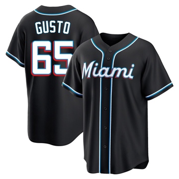 Youth Miami Marlins Ryan Gusto Black Fashion Out Jersey - Replica