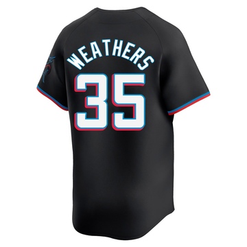 Youth Miami Marlins Ryan Weathers Black Alternate Jersey - Limited