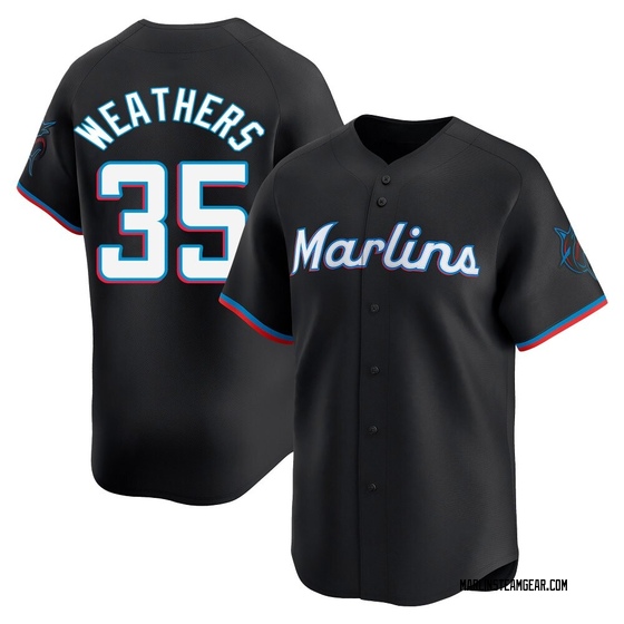 Youth Miami Marlins Ryan Weathers Black Alternate Jersey - Limited