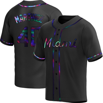 Youth Miami Marlins Seth Martinez Black Holographic Alternate Jersey - Replica