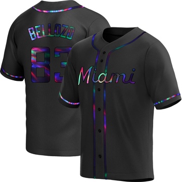Youth Miami Marlins Valente Bellozo Black Holographic Alternate Jersey - Replica