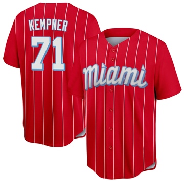 Youth Miami Marlins William Kempner Red 2021 City Connect Jersey - Replica